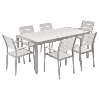 Beliani Vernio 6 Seater Garden Dining Set White - image 1