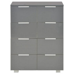 Berkfield Sideboard High Gloss Grey 60X35X80 Cm Engineered Wood - thumbnail 3