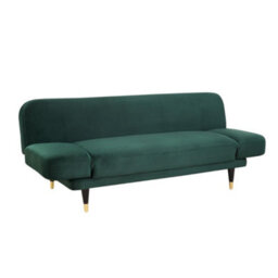 Home Detail Silas Clic-Clac Sofa Bed With Wooden Metal-Tipped Legs, Green Velvet - thumbnail 3