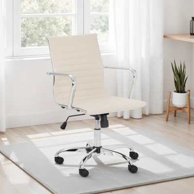 Julian Bowen Gio Ivory & Chrome Office Chair - image 1