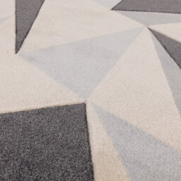 Cream Grey Geometric 13mm Thick Stain-Resistant Rug For Bedroom, Dining Room, Easy To Clean Modern Rug-160Cm X 230Cm - thumbnail 8