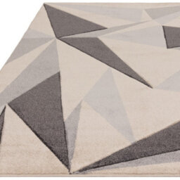 Cream Grey Geometric 13mm Thick Stain-Resistant Rug For Bedroom, Dining Room, Easy To Clean Modern Rug-160Cm X 230Cm - thumbnail 2