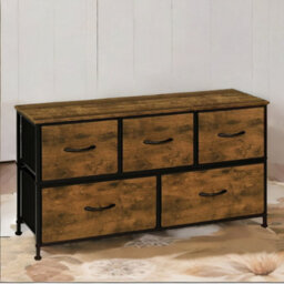 Pirlo Plush Bedroom Dresser With 5 Fabric Storage Drawers Rustic Brown - thumbnail 6