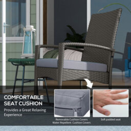 Wyld Haus Lora Set Of 2 Grey Rattan Outdoor Rocking Chairs With Cushions, Mixed Grey - thumbnail 6