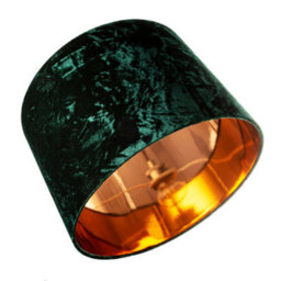 Happy Homewares Forest Green Crushed Velvet 16 Floor/pendant Lampshade With Shiny Copper Inner - thumbnail 4
