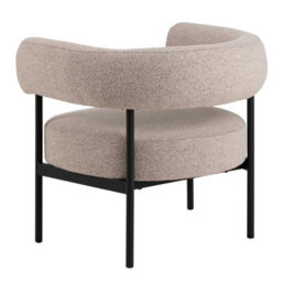 Wyld Haus Ostrava Beige Boucle Lounge Chair With Black Metal Legs - thumbnail 4