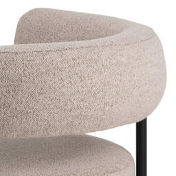 Wyld Haus Ostrava Beige Boucle Lounge Chair With Black Metal Legs - thumbnail 6