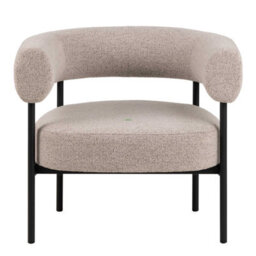 Wyld Haus Ostrava Beige Boucle Lounge Chair With Black Metal Legs - thumbnail 3