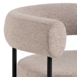 Wyld Haus Ostrava Beige Boucle Lounge Chair With Black Metal Legs - thumbnail 5