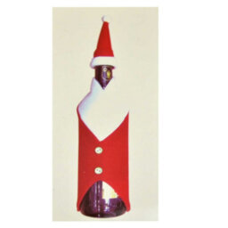 Shatchi Christmas Wine Bottle Cover Santa Sute Set Xmas Dinner Party Decorations, Red/white,1Pcs - thumbnail 1