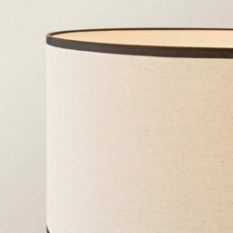 Valuelights Maeve Natural Linen Black Trim Shade Matte Black Bobbin Bobble Floor Lamp - thumbnail 4