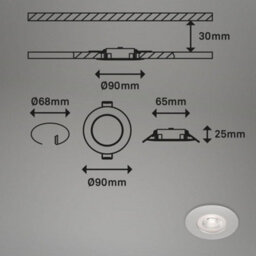 Briloner Led Recessed Lights Bathroom Downlights Lamps Set Of 4 Dimmable 4.9W Ip44 9Cm Chrome - thumbnail 5