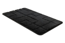 RugsX Bathroom Rug Supreme Lines, Non-Slip, Soft - Black  50X80 Cm - thumbnail 2