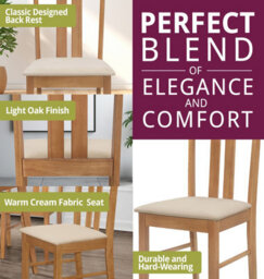 Hallowood Furniture Aston Pair Of Dining Chair In Light Oak Finish - thumbnail 5