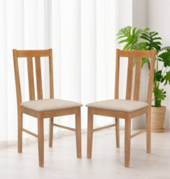 Hallowood Furniture Aston Pair Of Dining Chair In Light Oak Finish