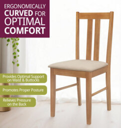 Hallowood Furniture Aston Pair Of Dining Chair In Light Oak Finish - thumbnail 4