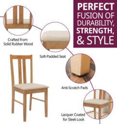 Hallowood Furniture Aston Pair Of Dining Chair In Light Oak Finish - thumbnail 2