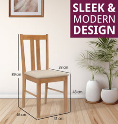Hallowood Furniture Aston Pair Of Dining Chair In Light Oak Finish - thumbnail 3