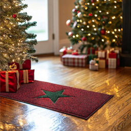 Nicoman Christmas Star Pvc Spaghetti Doormat 90Cm X 60Cm