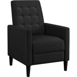 Yaheetech Black Fabric Recliner Sofa With Adjustable Back - thumbnail 2