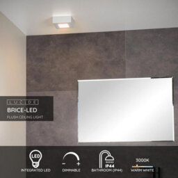 Lucide Brice-Led Modern Flush Ceiling Light Bathroom - Led Dim. - 1X8W 3000K - Ip44 - White - thumbnail 2