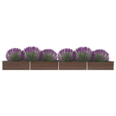 Walplus Garden Raised Bed Galvanised Steel 600X80X45 Cm Brown - image 1