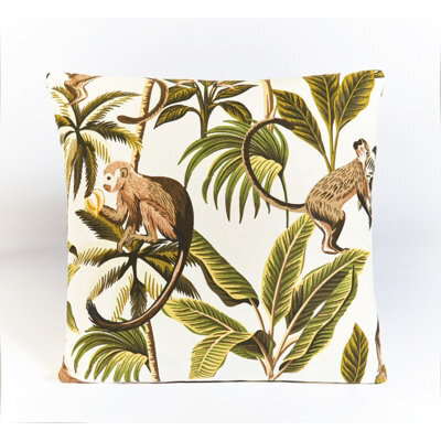 Monkey Summer Scatter Cushion - Square Filled Pillow For Home Garden Sofa, Chair, Bench, Seating Furniture - 43 X 43Cm - image 1
