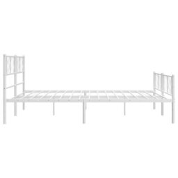 Berkfield Metal Bed Frame With Headboard And Footboard White 193X203 Cm - thumbnail 6