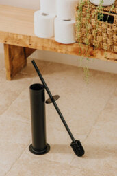 Cosmic Toilet Brush & Holder, Matt Black, Micra Collection - thumbnail 3