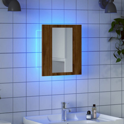 Berkfield Led Bathroom Mirror Cabinet Artisan Oak 40X12X45 Cm Engineered Wood - image 1