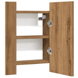Berkfield Led Bathroom Mirror Cabinet Artisan Oak 40X12X45 Cm Engineered Wood - thumbnail 8