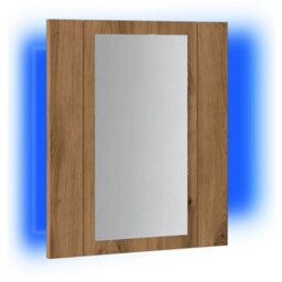 Berkfield Led Bathroom Mirror Cabinet Artisan Oak 40X12X45 Cm Engineered Wood - thumbnail 3