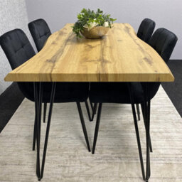 Kosy Koala Brown Wooden Dining Table With 4 Black Chairs - Dining Kitchen Room Furniture - thumbnail 9