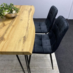 Kosy Koala Brown Wooden Dining Table With 4 Black Chairs - Dining Kitchen Room Furniture - thumbnail 8