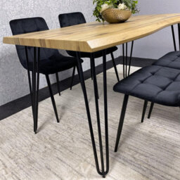 Kosy Koala Brown Wooden Dining Table With 4 Black Chairs - Dining Kitchen Room Furniture - thumbnail 5