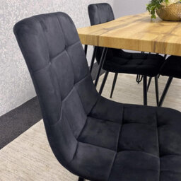 Kosy Koala Brown Wooden Dining Table With 4 Black Chairs - Dining Kitchen Room Furniture - thumbnail 4