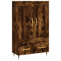 Berkfield Highboard Smoked Oak 69.5X31X115 Cm Engineered Wood - thumbnail 2