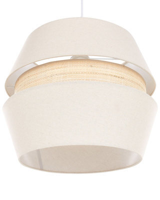 Wyld And Coco Naturalux Beige Raffia Linen Pendant Lamp 122Cm - Modern Boho Hanging Light Fixture - image 1