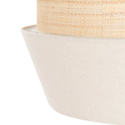 Wyld And Coco Naturalux Beige Raffia Linen Pendant Lamp 122Cm - Modern Boho Hanging Light Fixture - thumbnail 5