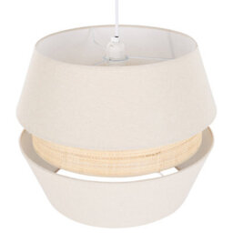 Wyld And Coco Naturalux Beige Raffia Linen Pendant Lamp 122Cm - Modern Boho Hanging Light Fixture - thumbnail 4