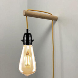 Ledsone Industrial E27 Plug-In Lamp Holder, Pendant Light With Dimmer Switch, 4M Gold Fabric Cable - thumbnail 5