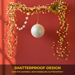 Shatchi 20Cm White Glitter Christmas Bauble - Christmas Tree & Home Décor Ornament - thumbnail 6