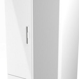 Trent 2 Drawer Double Mirror Wardrobe In White Gloss & White Matt (Ready Assembled) - thumbnail 4
