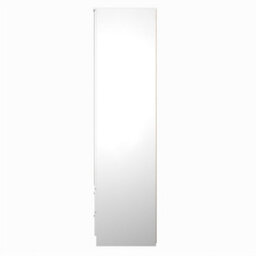 Trent 2 Drawer Double Mirror Wardrobe In White Gloss & White Matt (Ready Assembled) - thumbnail 2