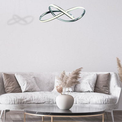 Milagro Cappio Chrome Led Pendant Lamp 36W(130W) Stunning Designer Hanging Ceiling Light With Elegant Chrome Curves - image 1
