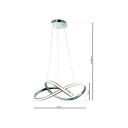 Milagro Cappio Chrome Led Pendant Lamp 36W(130W) Stunning Designer Hanging Ceiling Light With Elegant Chrome Curves - thumbnail 8
