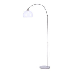 Darphe Modern Curved Bedroom Floor Lamp With White Lampshade,adjustable Height,e27 Base,for Living Room And Bedroom,marble Base - thumbnail 6