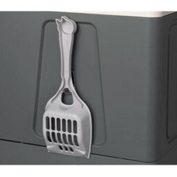 Thehotsale Grey Full Enclosed Foldable Cat Litter Box With Scoop - thumbnail 4
