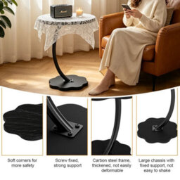 1001 White C-Shape Sofa Side Table Couch Laptop End Table Coffee Tea Snack Desk Living Room - thumbnail 4