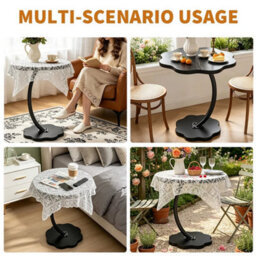 1001 White C-Shape Sofa Side Table Couch Laptop End Table Coffee Tea Snack Desk Living Room - thumbnail 5